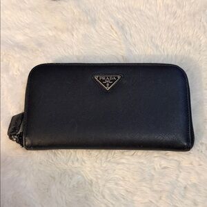 Prada Black Saffiano Leather Wallet